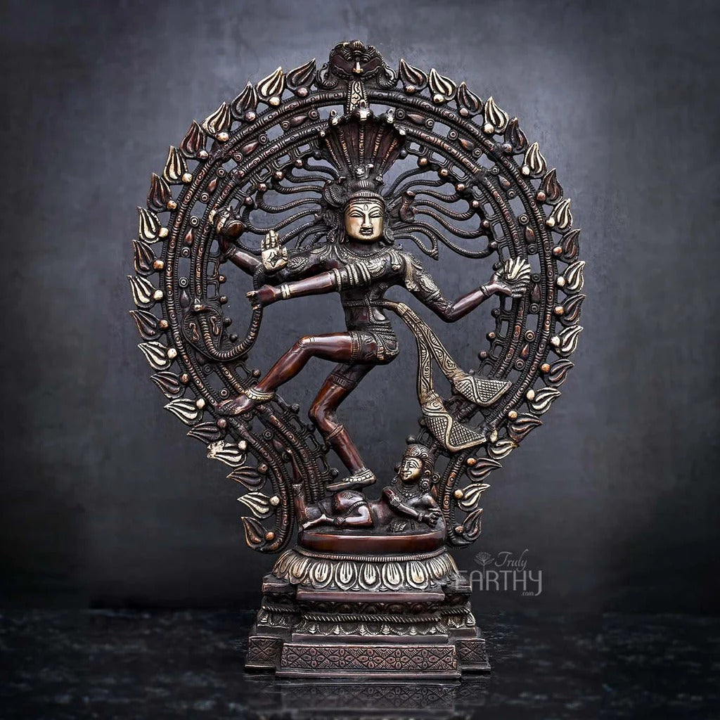 Brass Natraj Statue - Antique Finish
