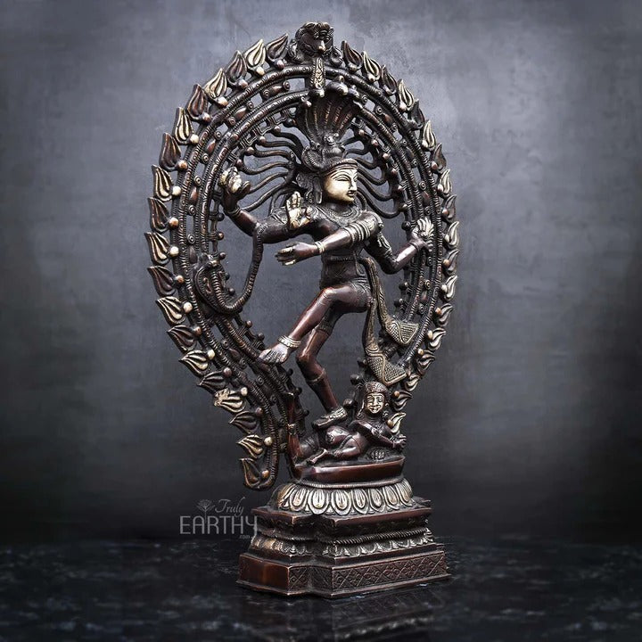 Brass Natraj Statue - Antique Finish