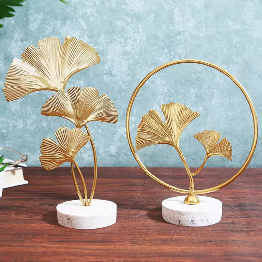 Metal Leaf Showpiece for Table Decorative Showpiece
