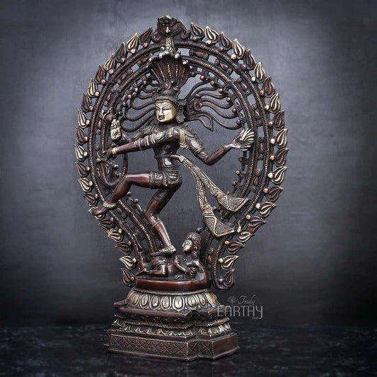 Brass Natraj Statue - Antique Finish
