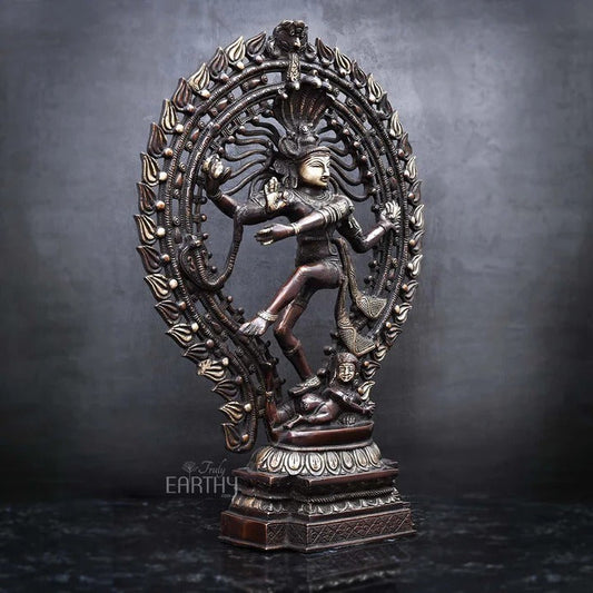 Brass Natraj Statue - Antique Finish