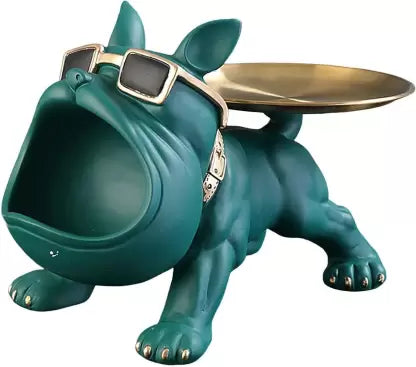 Dog Decorative Showpiece - 20 cm  (Resin, Green)