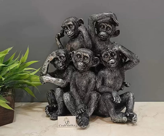 Monkey Statue Decorative Showpiece - 21.59 cm  (Polyresin, Red)