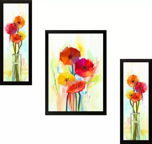 Flowers Digital with frame- Set of 3