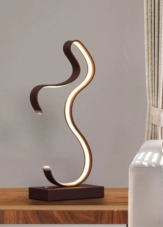 Brown, Dimmable LED with Remote Control) Table Lamp