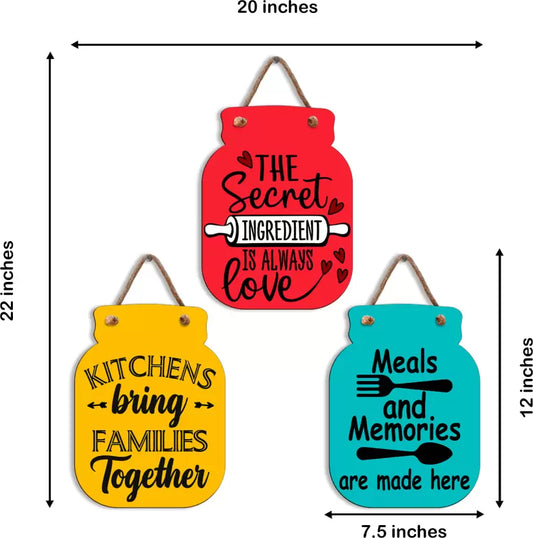 Wall Hanging Decorative Items |Home Decor |Pack of 3  (30cm X 19 cm)